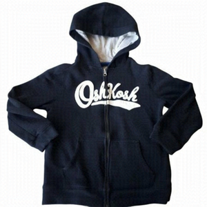 Oshkosh B'gosh Full Zip Hoodie Black & White Boys Size 10